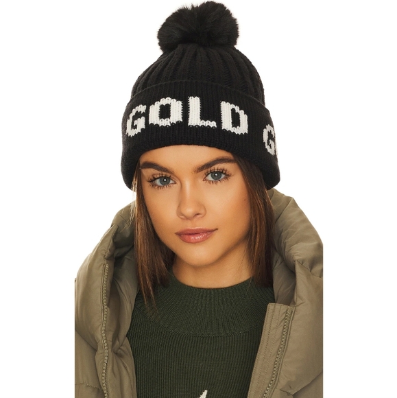 Goldbergh Accessories - Goldbergh Hodd Faux Fur Beanie Black Cream White